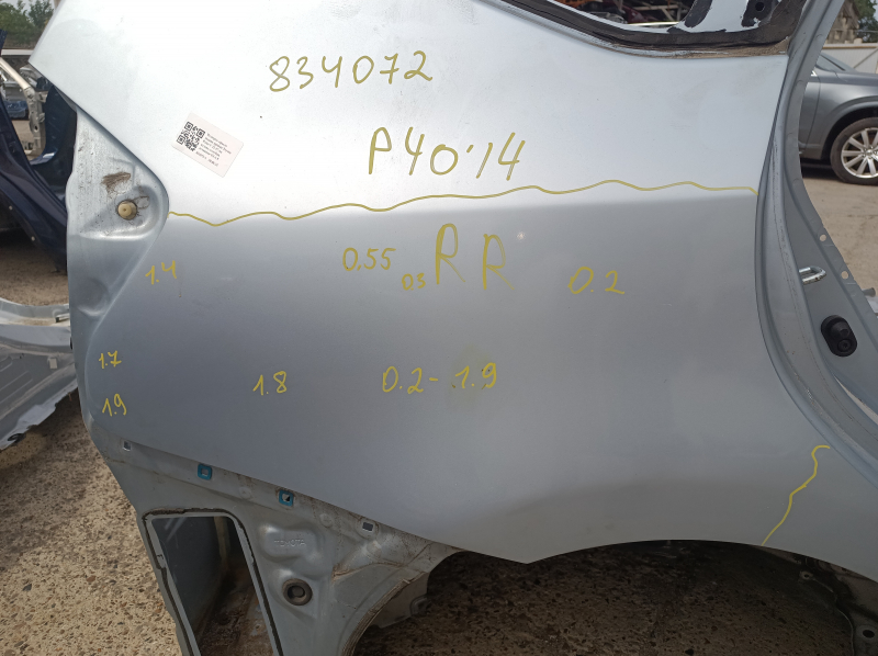 Quarter wing rear right Toyota Prius V 12-17 on the body, blue, made 0.5-1.9