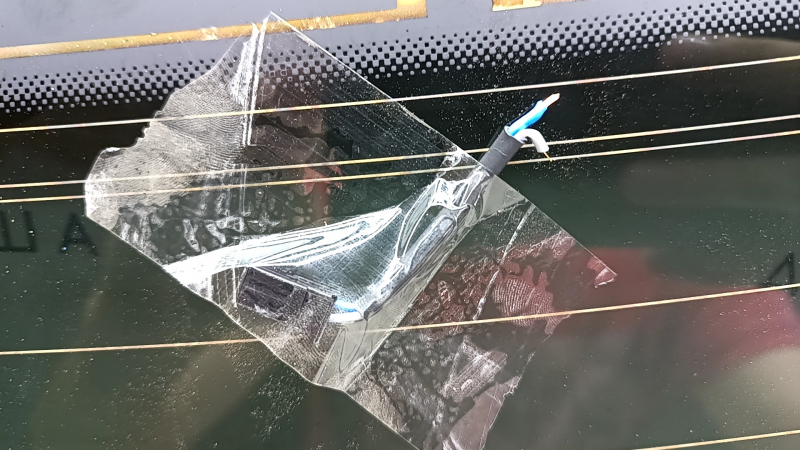 Rear window of the trunk door of the Audi E-Tron 19-23, tinted, Quattro, scratched, broken heating wiring