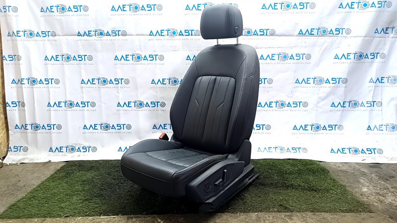 Audi E-Tron 19-23 driver's seat with airbag, electric, heated, dark gray leather, with headrest, cracked leather on the side