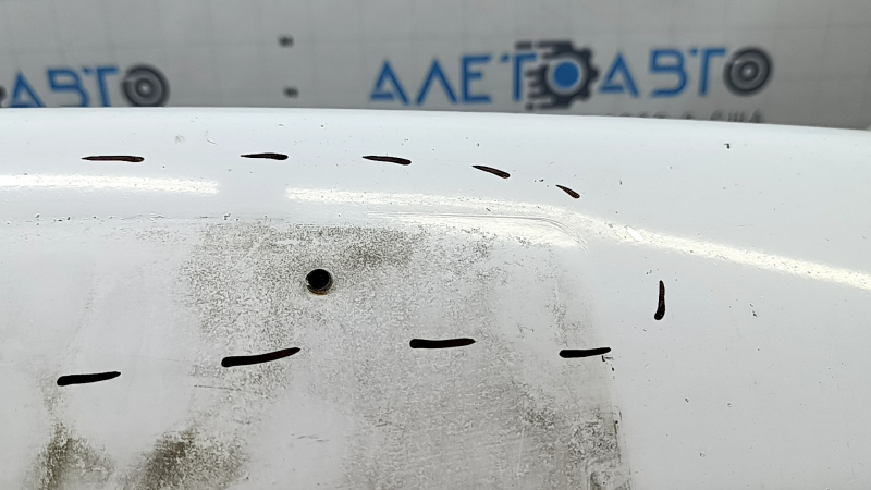 Front bumper, bare, Toyota Camry v50 12-14 USA LE XLE, white, scratches, dented, torn, broken fasteners