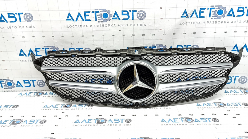 Mercedes C-class W205 15-18 radiator grille assembly with emblem, chrome molding, under the camera, sand, in paint