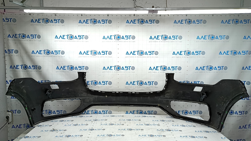 Volvo XC90 16-19 front bumper, bare, with headlight washers and park assist, black, scratches, paint chipped