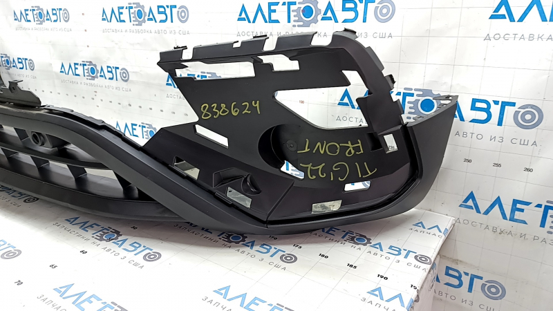 Front bumper lip for VW Tiguan 22-24, structure, for parking sensors, dented, scratches, non-standard holes