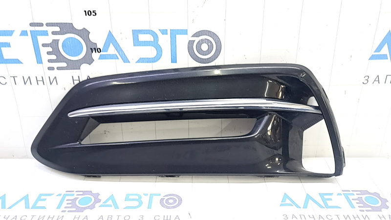 Left bumper grille for Honda Accord 2018-20 hybrid, under fog lights, gloss black, chrome, scratch