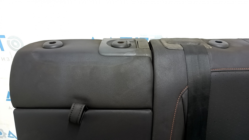 Rear seats, 2nd row, left, VW Tiguan 22-24, black leather, perforated, with belt, dry-cleanable, sooty, dented
