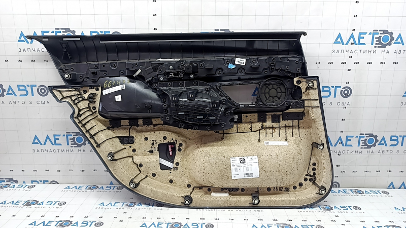Door trim card rear right BMW 7 G12 16-22 without curtain, black leather, with backlight, Harman Kardon, bumps, scratches
