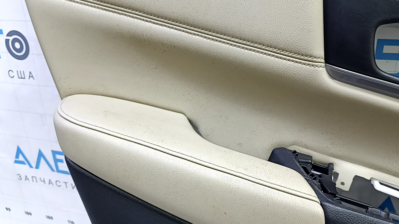 Black rear left door panel for Honda CRV 17-22, beige leather insert, beige leather armrest, wood-like molding, tweeter-like, dry-cleanable, scratches