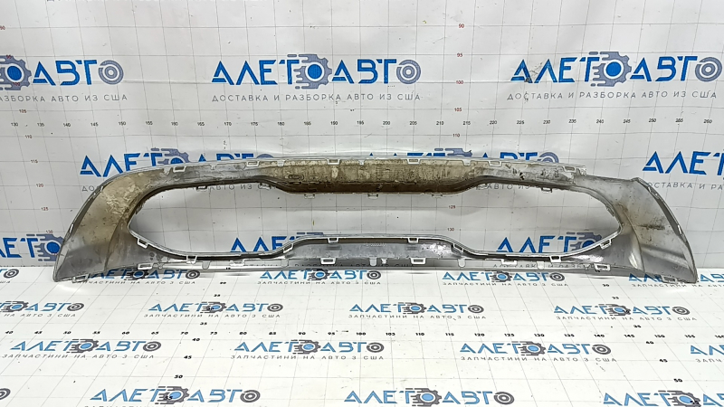 Mercedes W167 GLE 350 450 20-23 chrome front bumper lip trim, broken mount, debris and sand stuck in