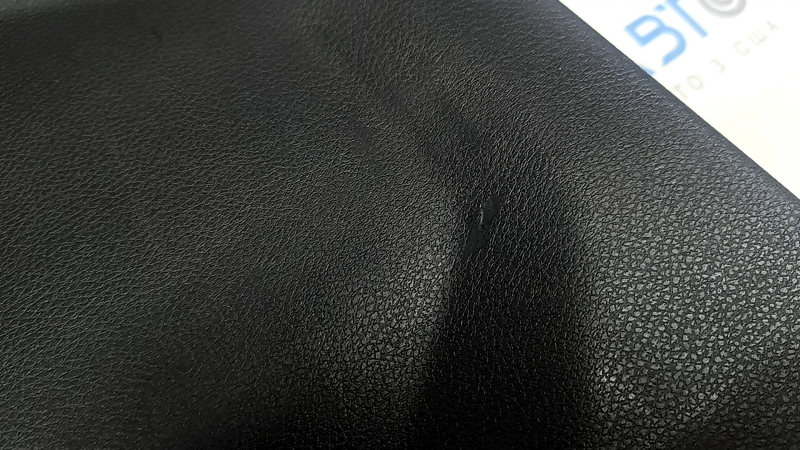 Jeep Renegade 15-23 black tailgate trim with scratches, cracks in fasteners, and abrasions