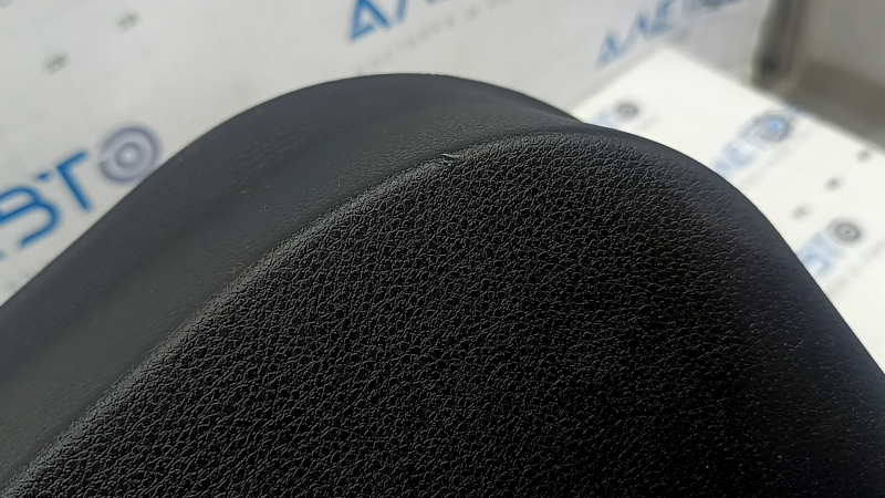 Jeep Renegade 15-23 black tailgate trim with scratches, cracks in fasteners, and abrasions