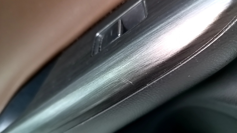 Door trim panel rear left Toyota Venza 21-22 LE, XLE leather brown with gray, dark gray trim, with handle, with button, scratches
