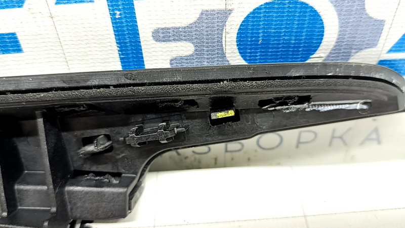 Left side trim panel for center console BMW X5 F15 14-18, poplar wood, scratches, broken mount