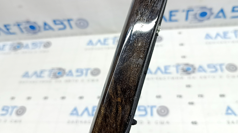 Left side trim panel for center console BMW X5 F15 14-18, poplar wood, scratches, broken mount
