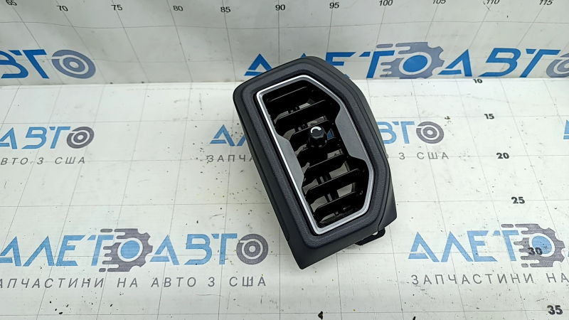 Right front panel air vent deflector for Ford Bronco Sport 21-25, gray with black trim, broken fasteners