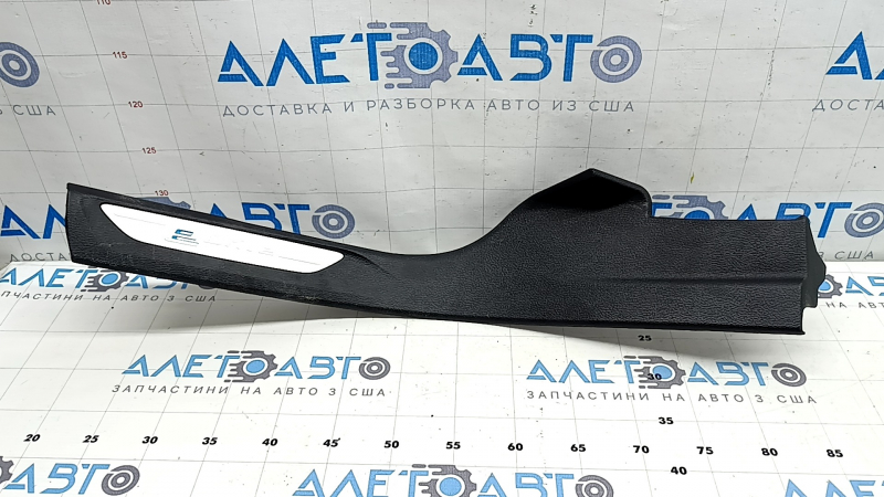 Rear left door sill trim for BMW X5 F15 14-18, black, 2-row, with chrome insert, type 2, scratches