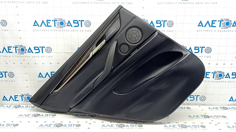 Door trim card rear left BMW X5 F15 14-18 leather black Dakota without curtain, Harman Kardon, insert and armrest black leather, molding under the tree, with illumination and handle, scratches, dents,