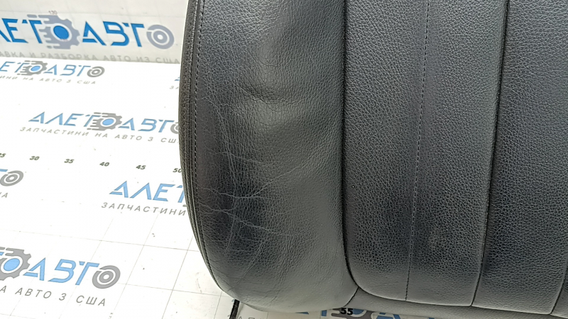 BMW X5 F15 14-18 passenger seat back upholstery, black Dakota leather, heated, scratches, cracked