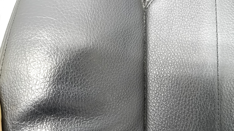 BMW X5 F15 14-18 passenger seat back upholstery, black Dakota leather, heated, scratches, cracked