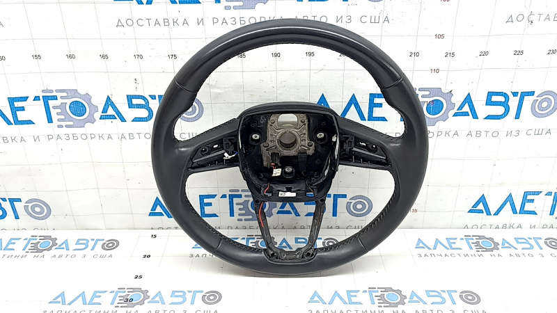 Audi Q8 19-25 steering wheel, dark gray leather, heated, without paddles, buttons and trim, scratches