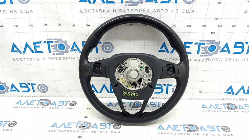 Audi Q8 19-25 steering wheel, dark gray leather, heated, without paddles, buttons and trim, scratches