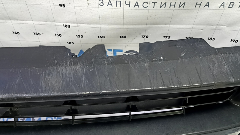 Toyota Prius V 15-17 front bumper lower grille under fog lights, scratches, scuffs, broken fasteners, non-factory holes, dents