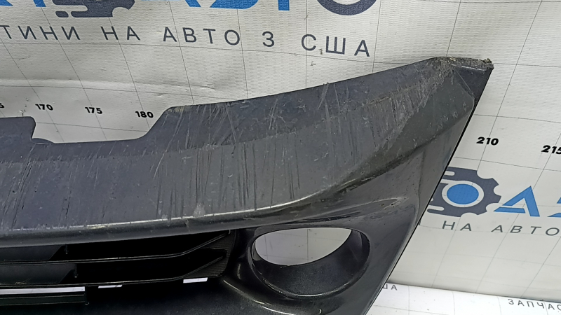 Toyota Prius V 15-17 front bumper lower grille under fog lights, scratches, scuffs, broken fasteners, non-factory holes, dents