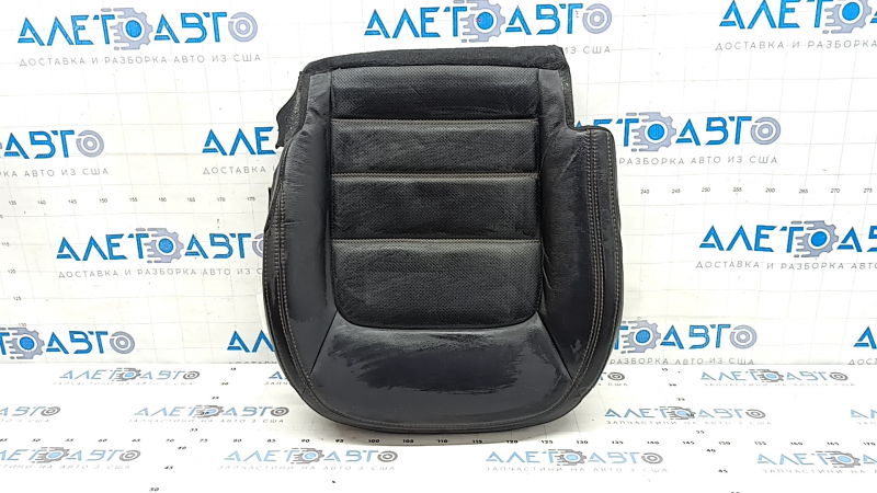 Mazda CX-5 17-23 driver's seat cushion upholstery, black leather, heated, perforated, dented