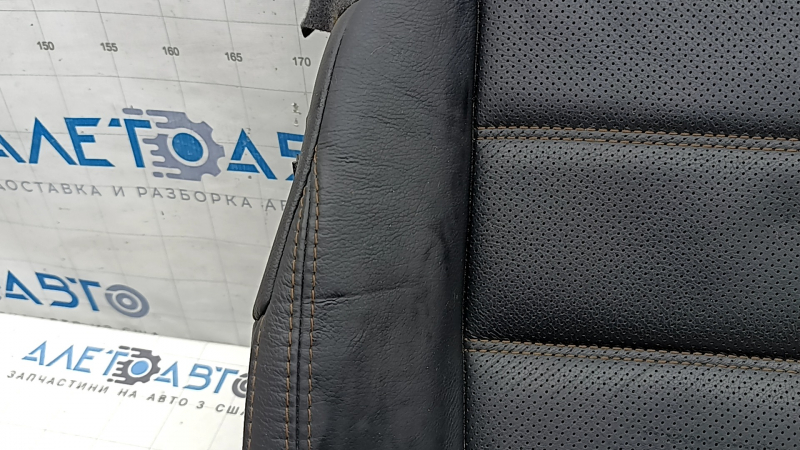 Mazda CX-5 17-23 driver's seat cushion upholstery, black leather, heated, perforated, dented