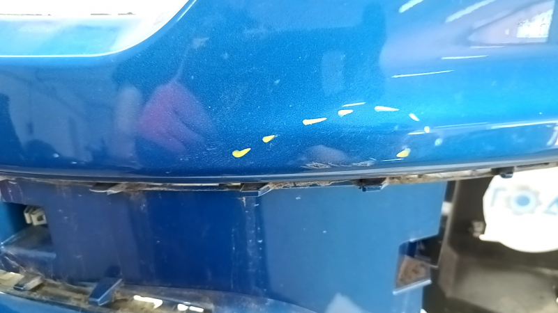 Jeep Compass 22-25 front bumper, bare upper part, without parking sensors, halogen fog lights, blue PBJ, scratches