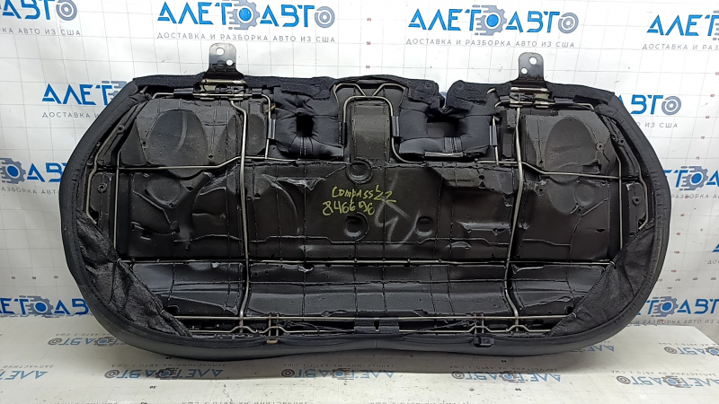 Rear seat 2nd row lower part Jeep Compass 22-25 leather + cloth black, white and black stitching, wrinkled