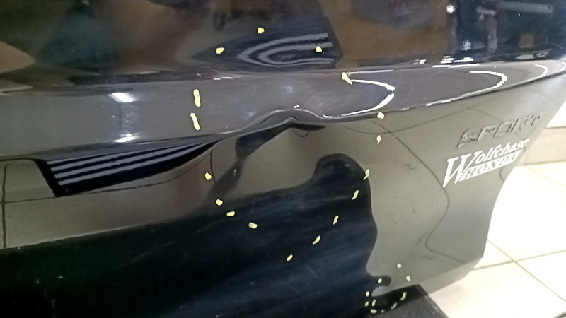 Bare tailgate with glass for Honda CRV 23-25, tinted, black NH731P, dents