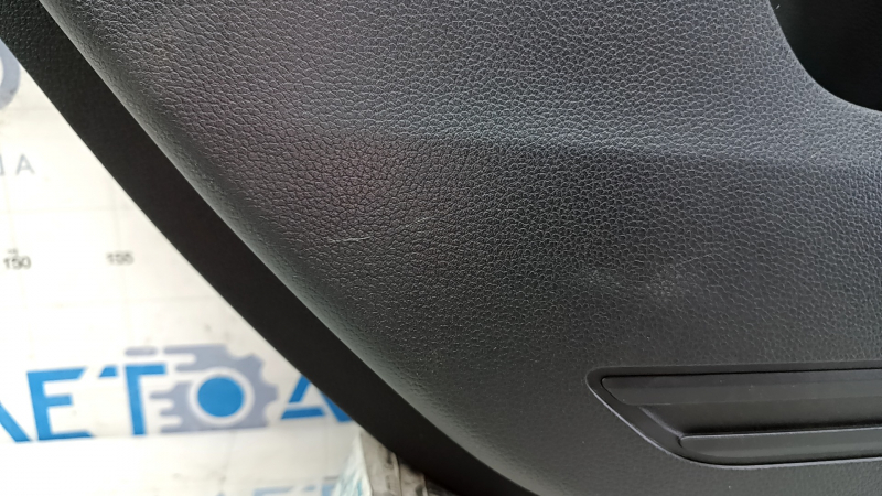 Rear left door panel, Honda CRV 23-25, black leather with orange stitching, Sport, glossy black molding, scratches