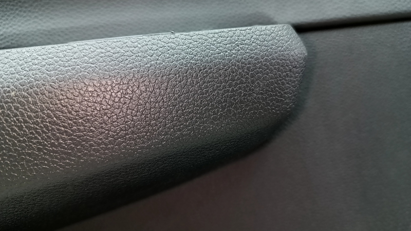 Rear left door panel, Honda CRV 23-25, black leather with orange stitching, Sport, glossy black molding, scratches