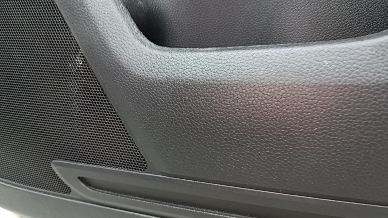 Rear right door panel, Honda CRV 23-25, black leather with orange stitching, Sport, glossy black molding, scratches