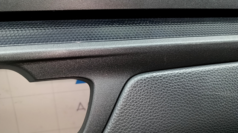 Rear right door panel, Honda CRV 23-25, black leather with orange stitching, Sport, glossy black molding, scratches