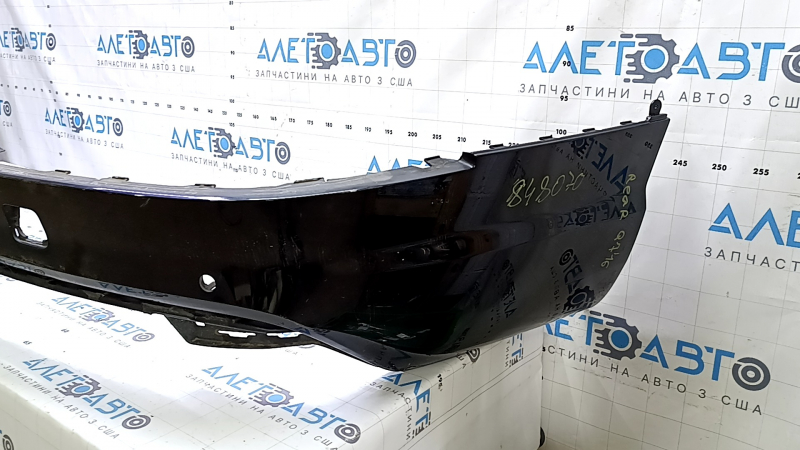 Bare lower rear bumper for Audi Q7 16-19, for 4 parking sensors, black, without plugs