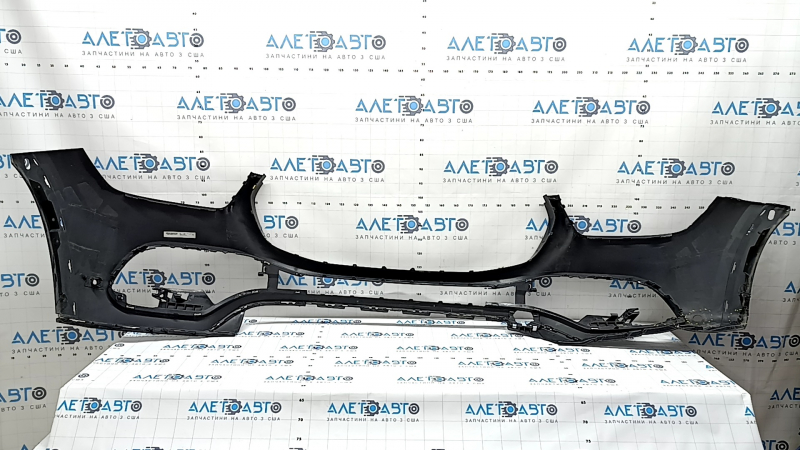 Front bare bumper Mercedes W167 GLE 350 450 20-23 for parking sensors, black, dented, cracks, broken fasteners, non-factory holes