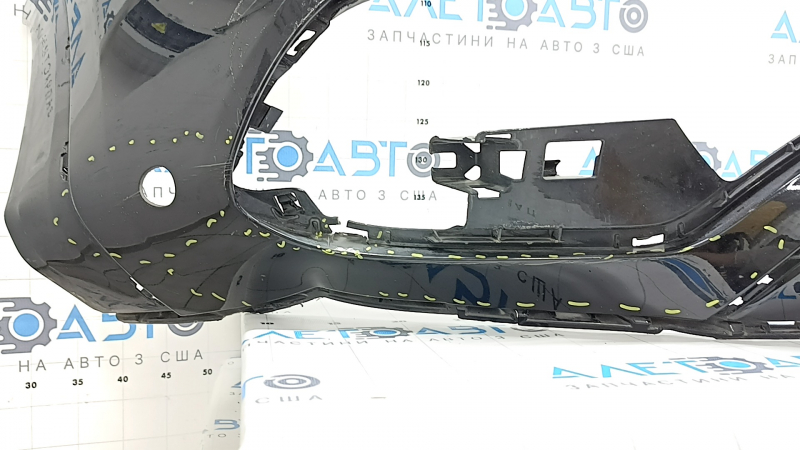 Front bare bumper Mercedes W167 GLE 350 450 20-23 for parking sensors, black, dented, cracks, broken fasteners, non-factory holes