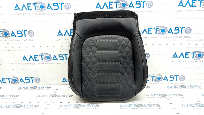 Driver's seat cushion cover for Ford Escape MK4 2023-2025, black leather with perforation, heated, dented, worn
