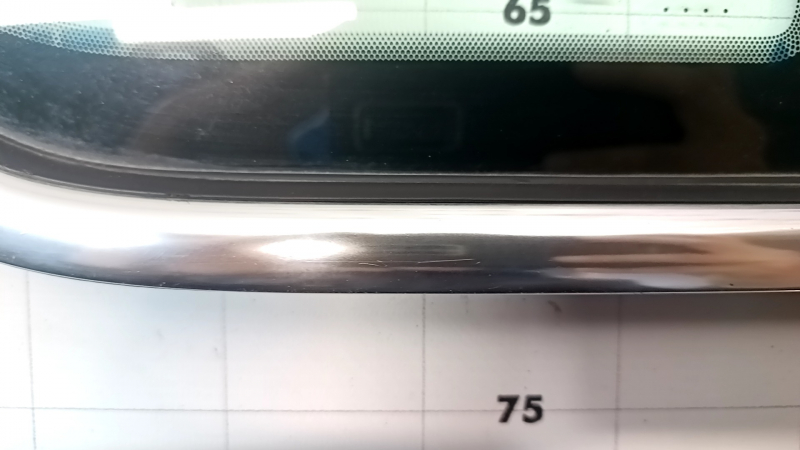 Rear right window, blind glass, Ford C-max MK2 13-18, single chrome, scratches on chrome, scratch on glass