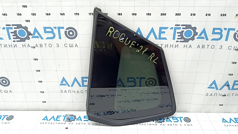 Rear left window, blind glass, Nissan Rogue 21-24 US built, tinted, seal cut