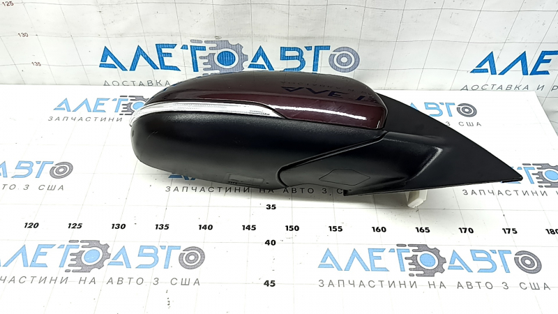 Right side mirror assembly for Kia Optima 16-18, 5 pins, turn signal, burgundy, scratches