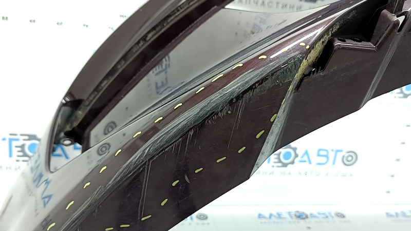 Kia Optima 16-18 USA built bare front bumper, burgundy, broken fasteners, dents, scratches