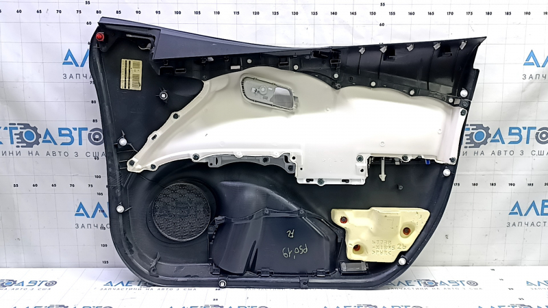 Front left door panel for Toyota Prius 50 16-22, black with gray insert, with armrest, scratches, needs cleaning
