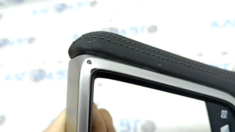 Right lower front panel trim for Honda Clarity 18-21 USA, black leather, chrome, chrome trim