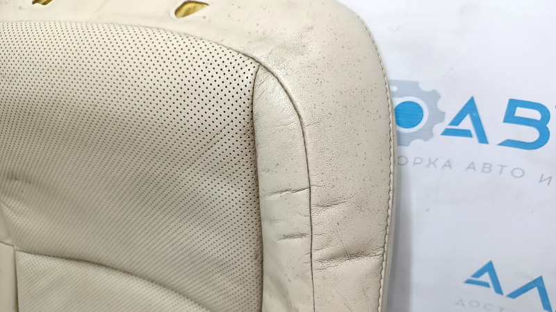 Lexus ES300h ES350 13-18 passenger seat back upholstery, beige, heated and ventilated, cracked leather, oxidized chips, needs dry cleaning