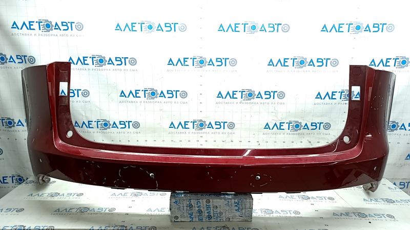 Bare rear bumper for Lexus NX200t NX300h 15-17 with parking sensors, red, scratches, dents, abrasions, bumps, tears