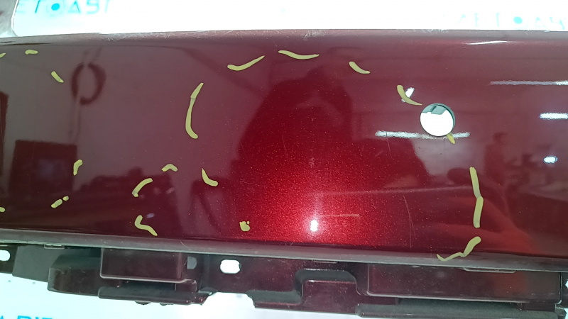 Bare rear bumper for Lexus NX200t NX300h 15-17 with parking sensors, red, scratches, dents, abrasions, bumps, tears