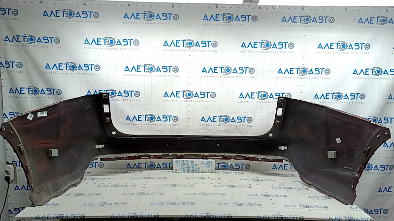 Bare rear bumper for Lexus NX200t NX300h 15-17 with parking sensors, red, scratches, dents, abrasions, bumps, tears