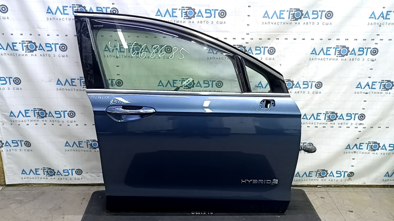 Front right door assembly for Ford Fusion mk5 13-20 hybrid, keyless, blue FT, dented